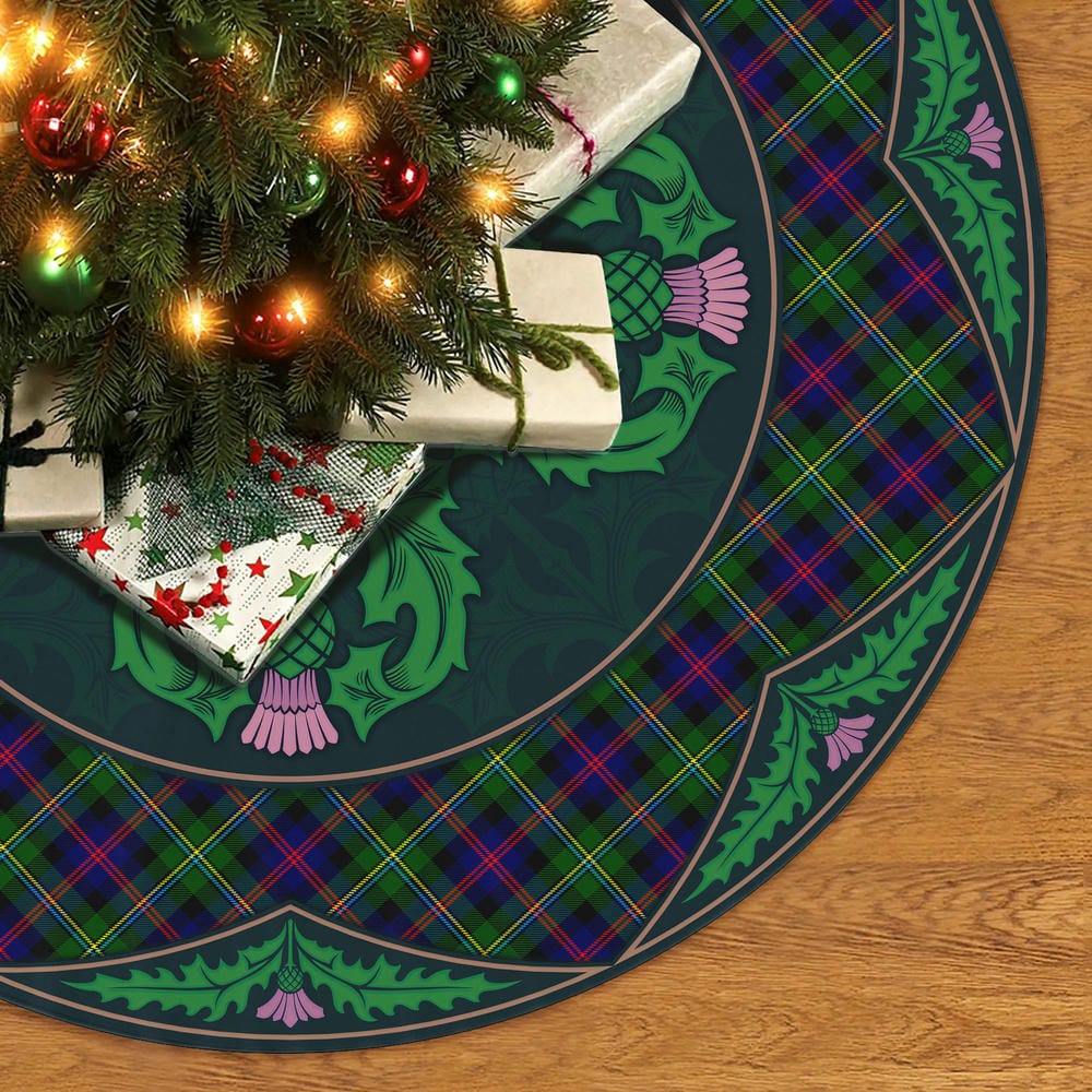Scottish Malcolm Modern Tartan Christmas Tree Skirt Old Scottish Thistle Flower - Image 2