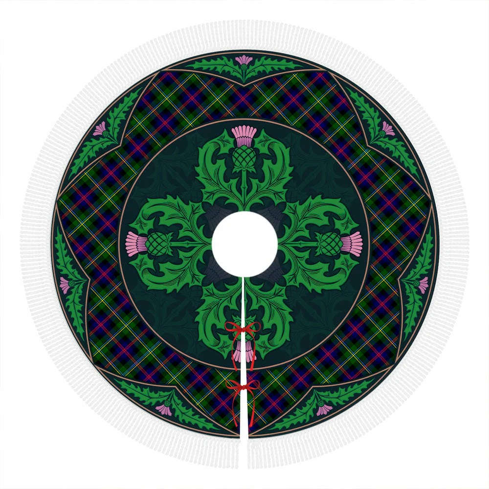 Scottish Malcolm Modern Tartan Christmas Tree Skirt Old Scottish Thistle Flower - Image 4