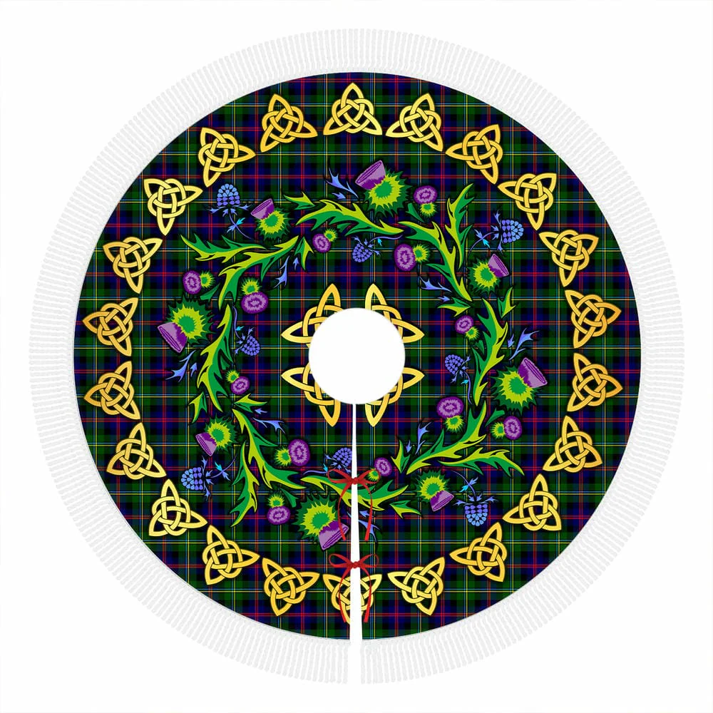 Scottish Malcolm Modern Tartan Thistle Celtic Knot Christmas Tree Skirt - Image 4
