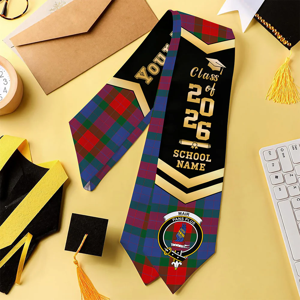 Scottish Mar Clan Badge Tartan Graduation Stole Black Gold Honor - Image 4