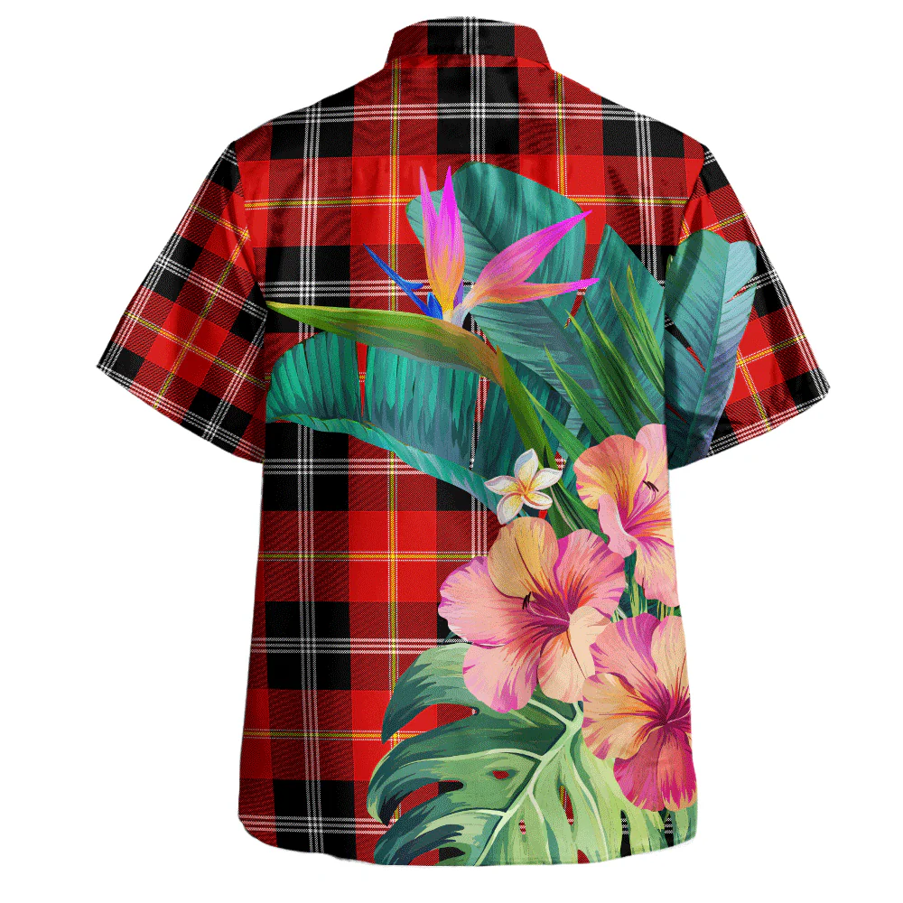 Scottish Marjoribanks Clan Badge Tartan Hawaiian Shirt Bouquet Tropical Style - Image 4