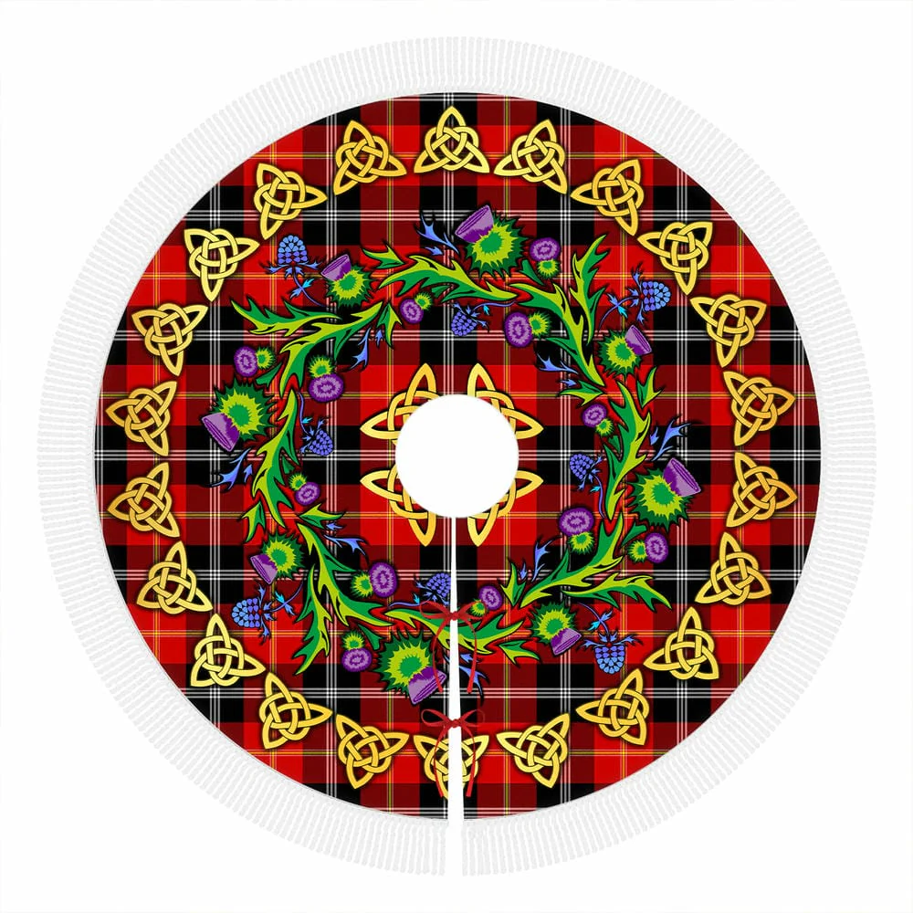 Scottish Marjoribanks Tartan Thistle Celtic Knot Christmas Tree Skirt - Image 4