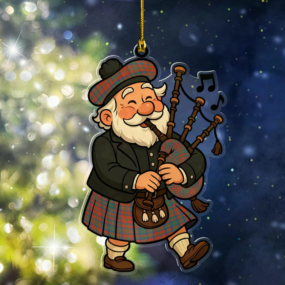 Scottish Matheson Ancient Tartan Ornament Scottish Santa In Kilt