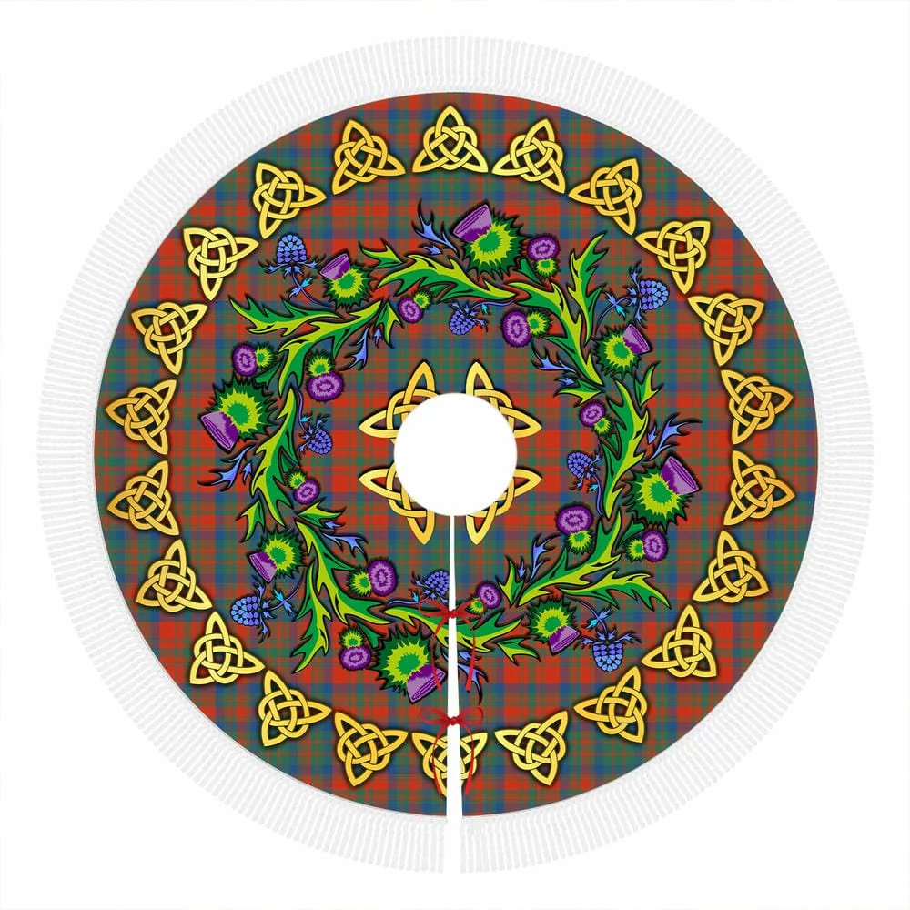 Scottish Matheson Ancient Tartan Thistle Celtic Knot Christmas Tree Skirt - Image 4