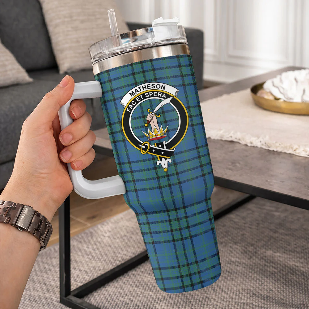 Scottish Matheson Hunting Ancient Clan Badge Tartan 40oz Tumbler - Image 10