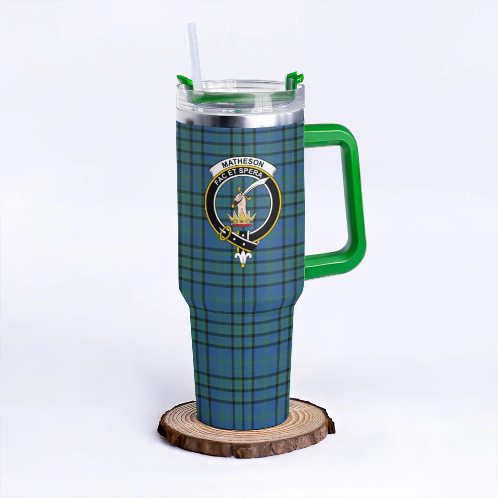 Scottish Matheson Hunting Ancient Clan Badge Tartan 40oz Tumbler - Image 8