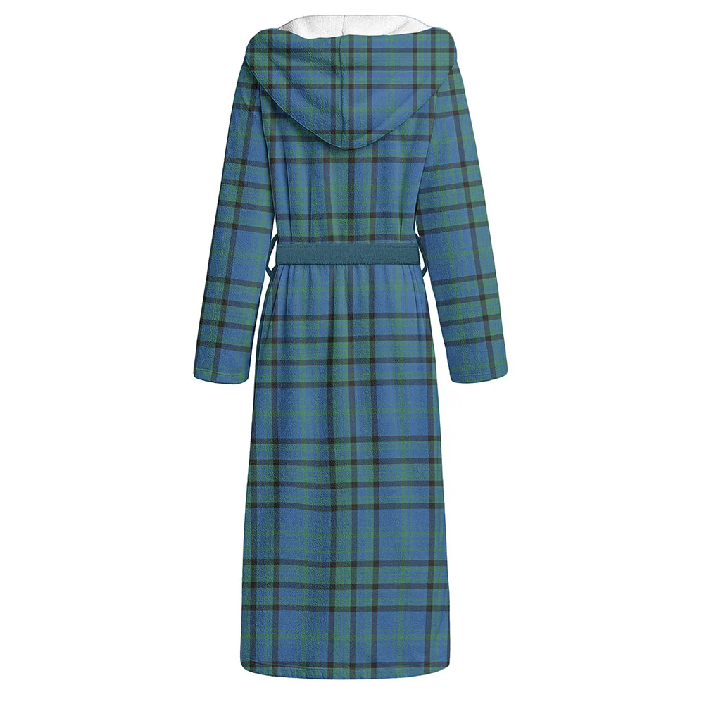 Scottish Matheson Hunting Ancient Clan Badge Tartan Flannel Hooded Bathrobe - Image 2