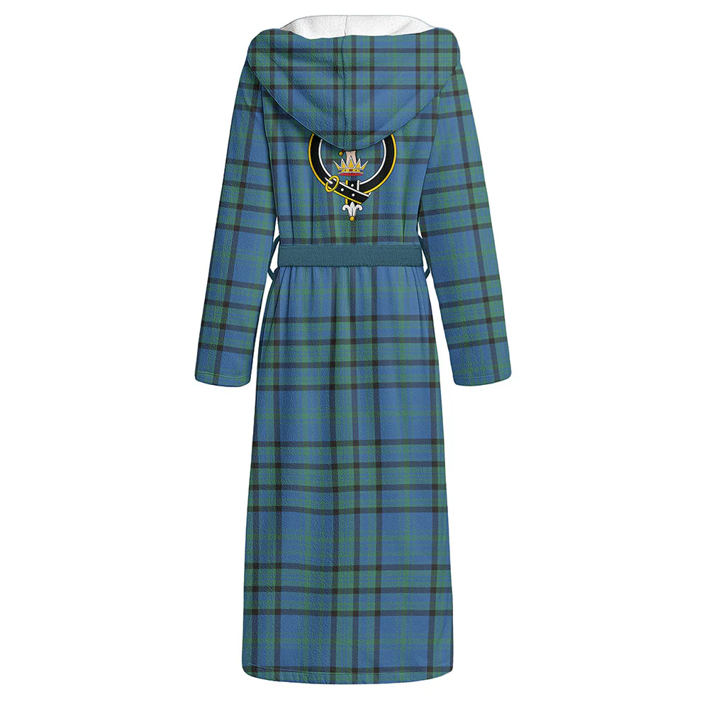 Scottish Matheson Hunting Ancient Clan Badge Tartan Flannel Hooded Bathrobe - Image 3