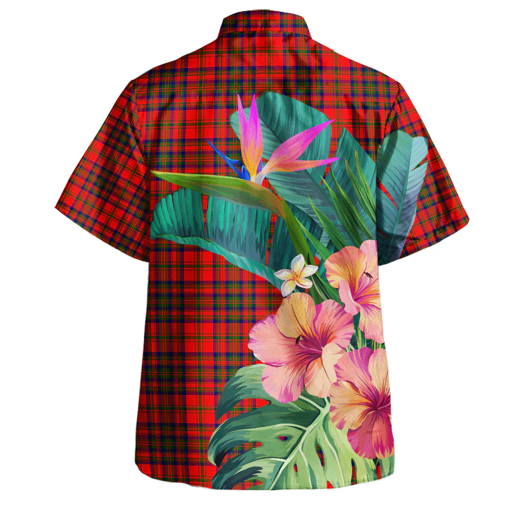 Scottish Matheson Modern Clan Badge Tartan Hawaiian Shirt Bouquet Tropical Style - Image 4