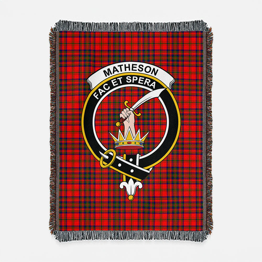 Scottish Matheson Modern Clan Badge Tartan Woven Blanket - Image 2