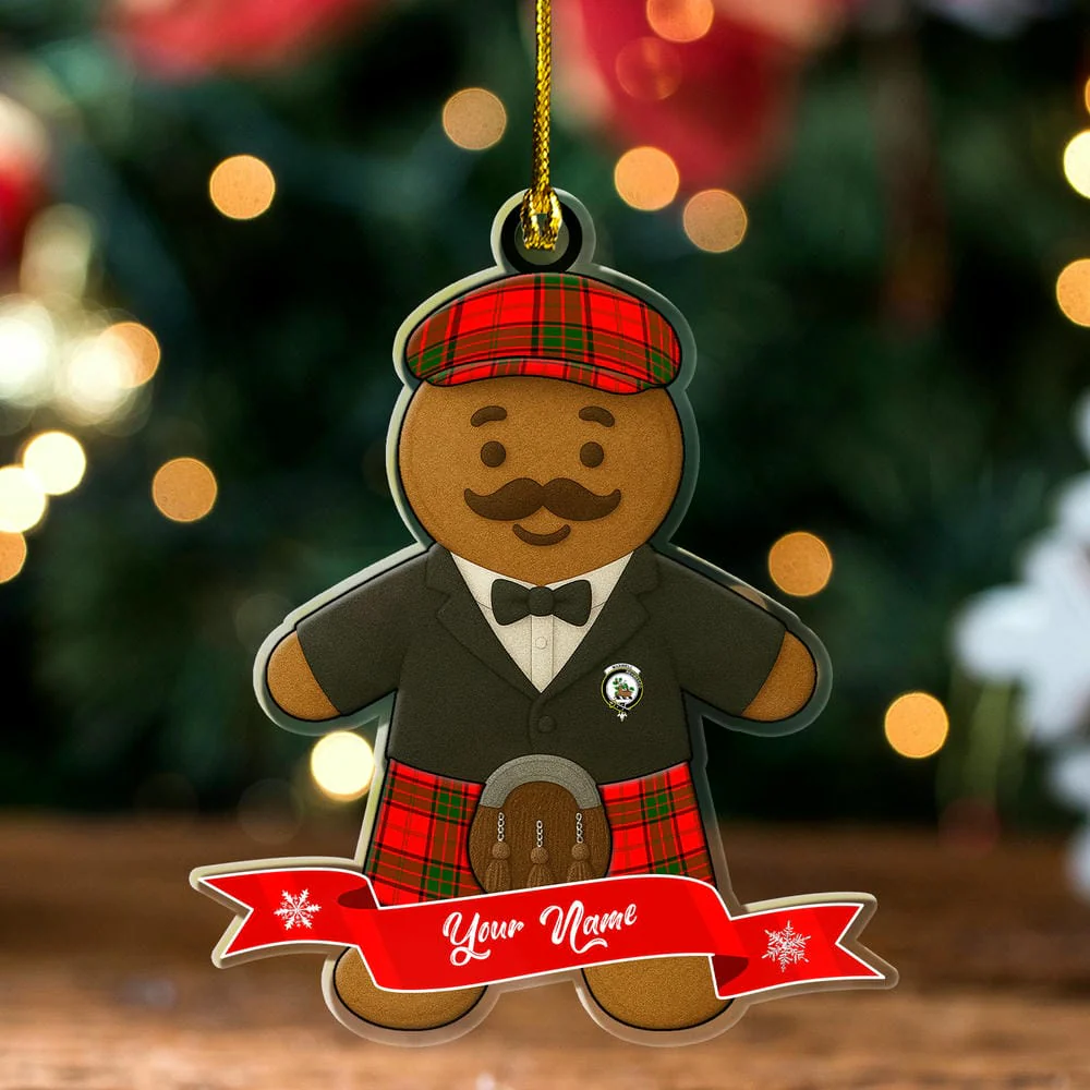 Scottish Maxwell Clan Badge Tartan Ornament Custom Gingerbread Scotsman