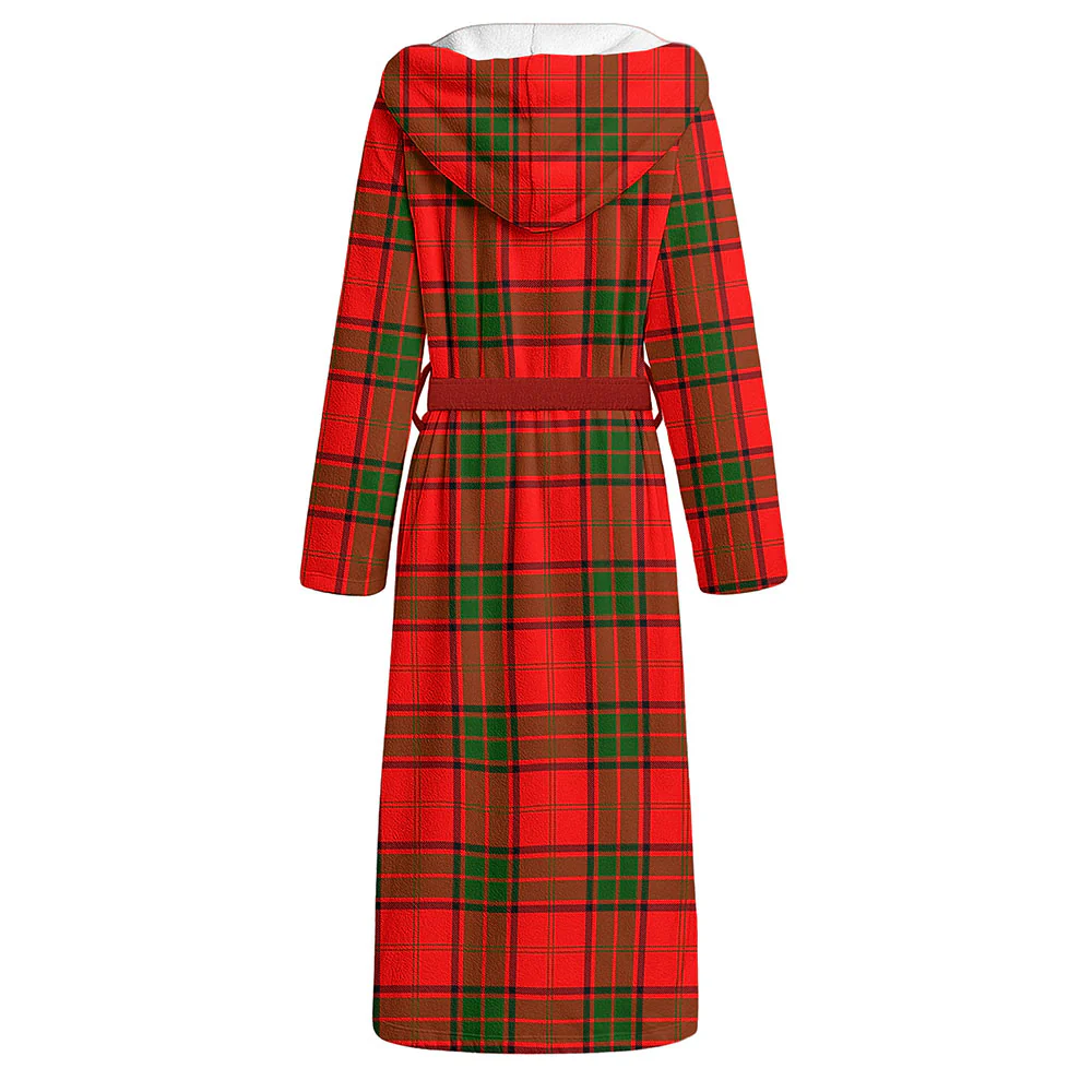 Scottish Maxwell Modern Clan Badge Tartan Flannel Hooded Bathrobe - Image 2
