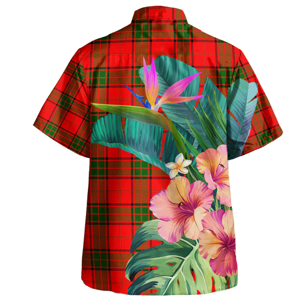 Scottish Maxwell Modern Clan Badge Tartan Hawaiian Shirt Bouquet Tropical Style - Image 4