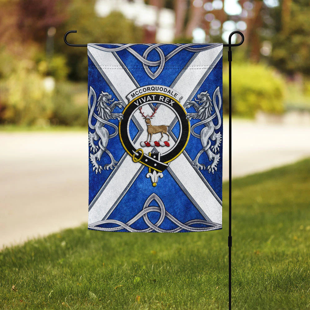 Scottish McCorquodale Clan Badge Garden Flag Silver Rampant Lion Emblem - Image 3