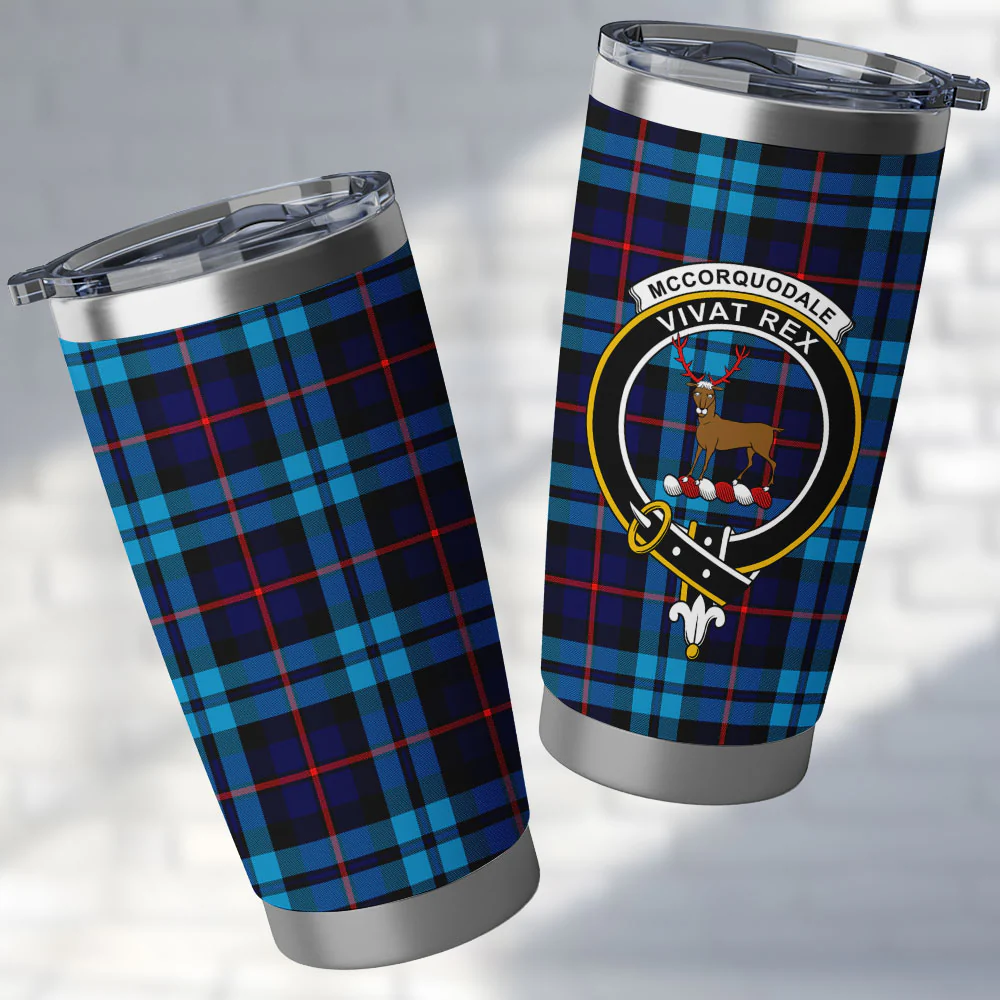 Scottish McCorquodale Clan Badge Tartan Tumbler