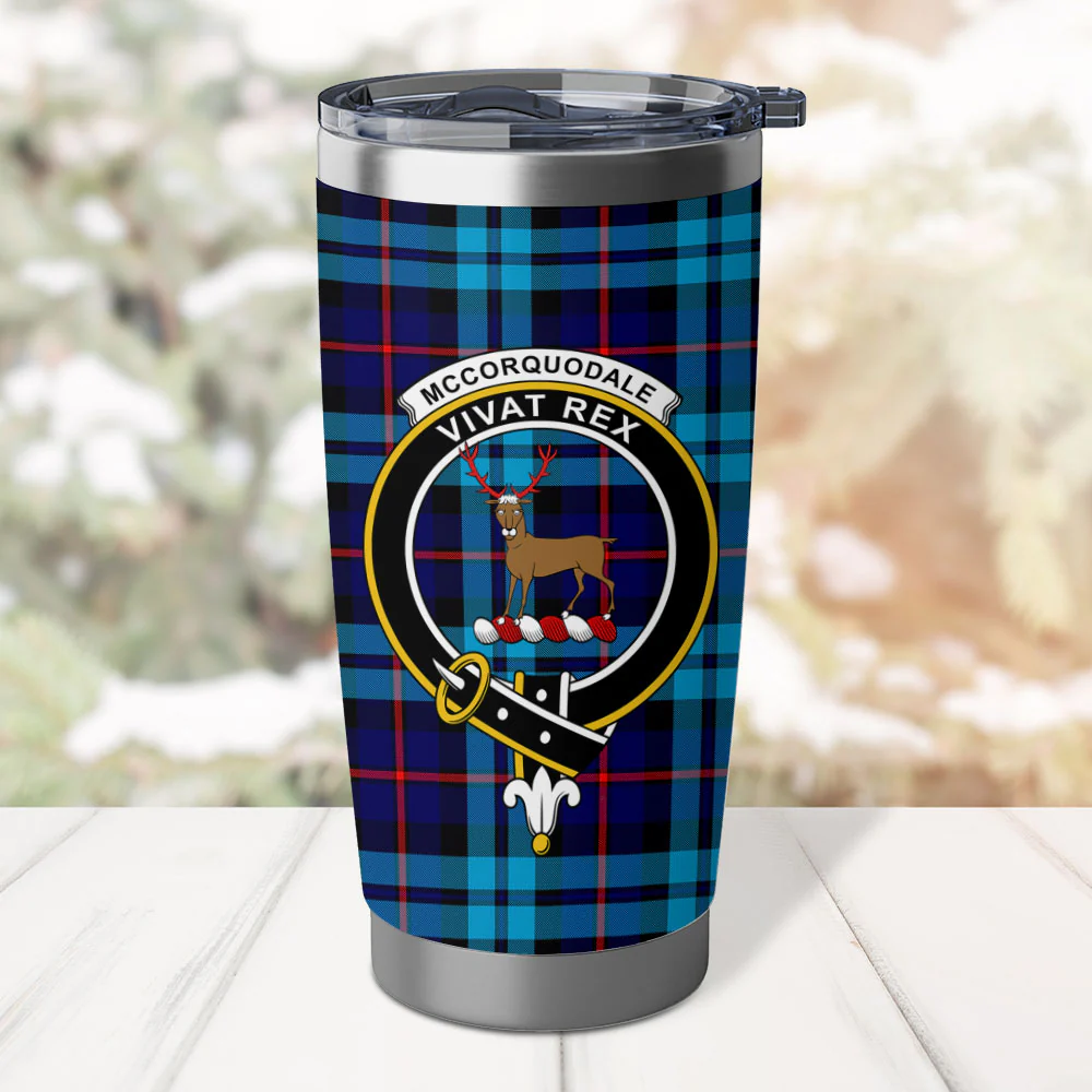 Scottish McCorquodale Clan Badge Tartan Tumbler - Image 2