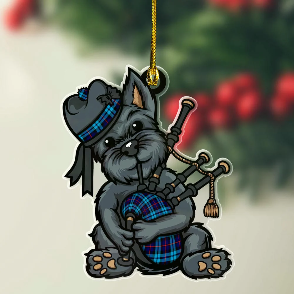 Scottish McCorquodale Tartan Ornament Scottish Terrier Plays The Bagpipes