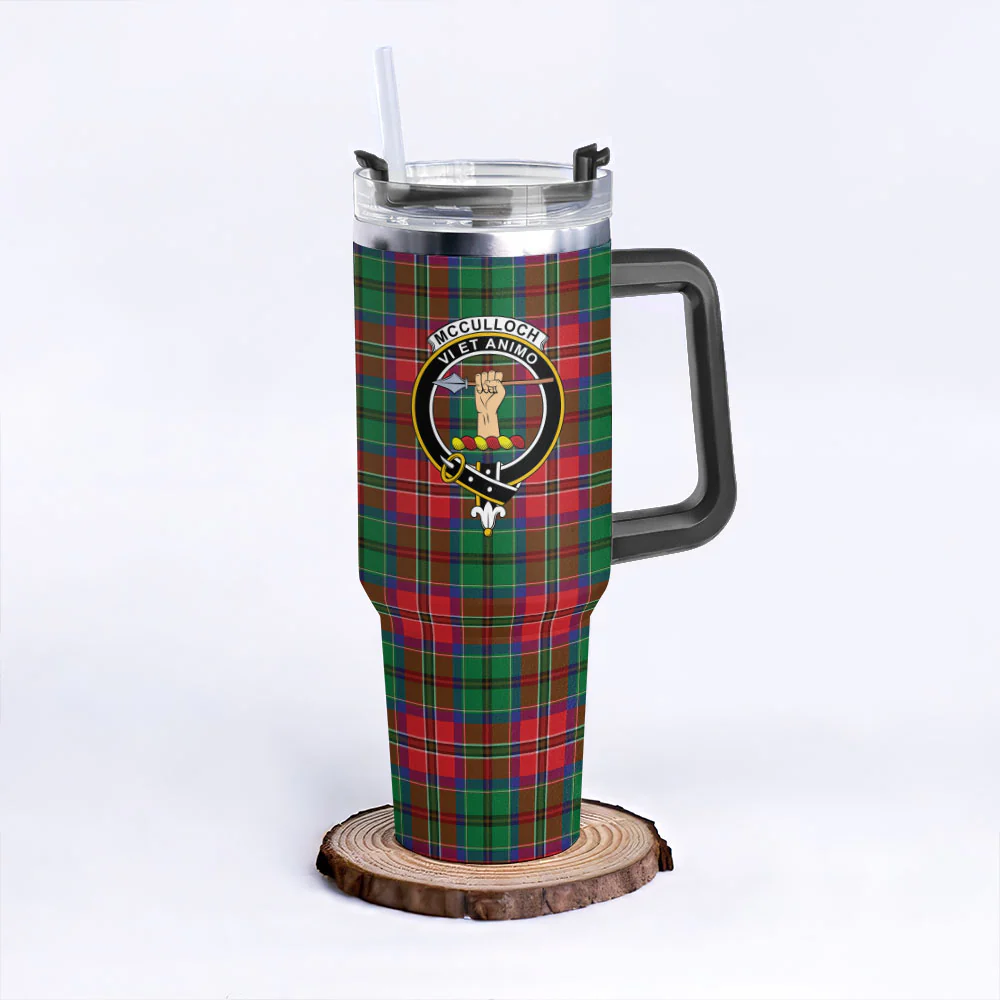 Scottish McCulloch Clan Badge Tartan 40oz Tumbler - Image 3