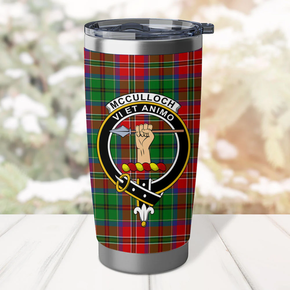 Scottish McCulloch Clan Badge Tartan Tumbler - Image 2