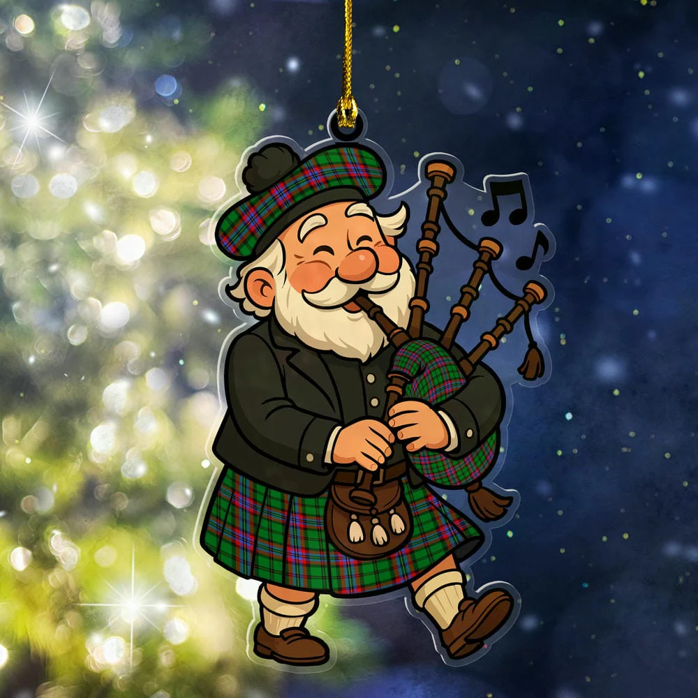 Scottish McGeachie Tartan Ornament Scottish Santa In Kilt