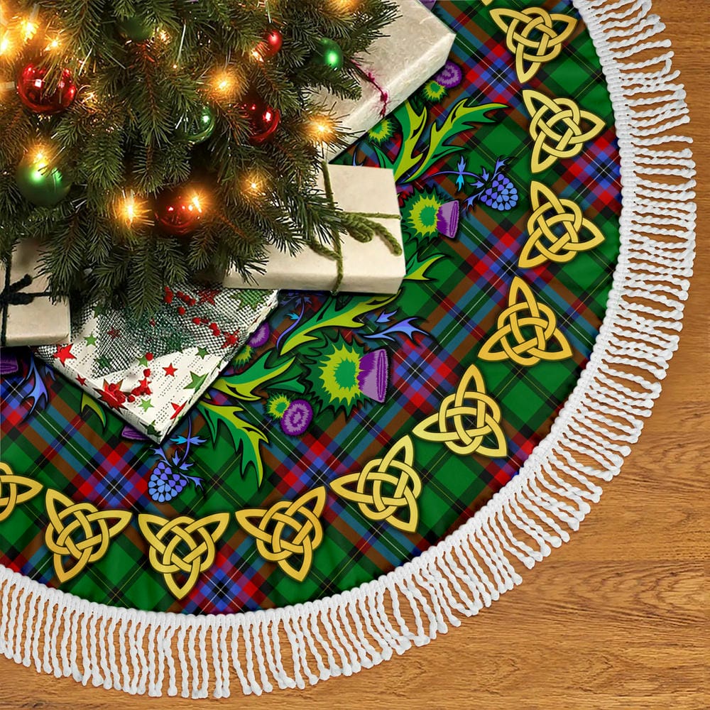 Scottish McGeachie Tartan Thistle Celtic Knot Christmas Tree Skirt - Image 5