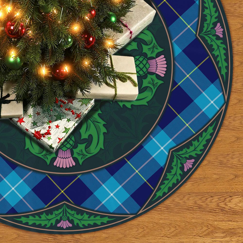 Scottish McKerrell Tartan Christmas Tree Skirt Old Scottish Thistle Flower - Image 2