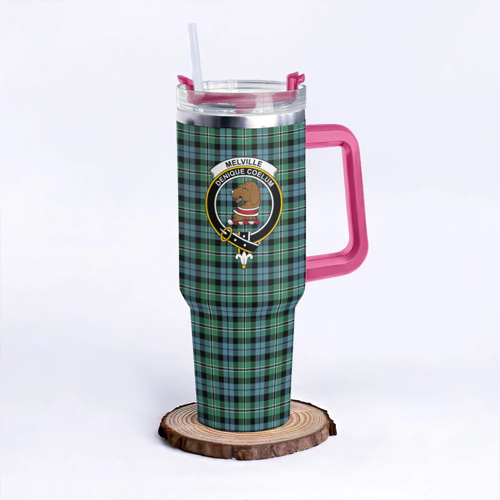 Scottish Melville Clan Badge Tartan 40oz Tumbler - Image 7