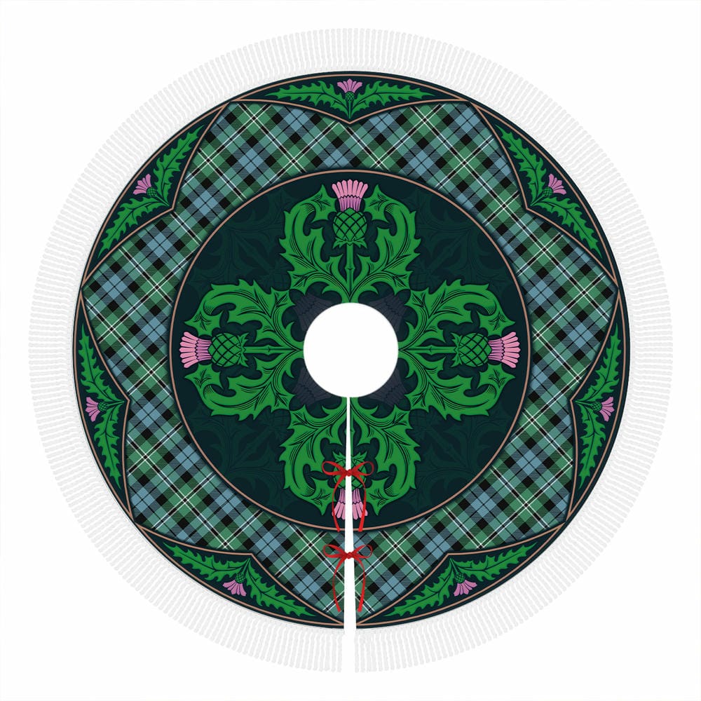 Scottish Melville Tartan Christmas Tree Skirt Old Scottish Thistle Flower - Image 4