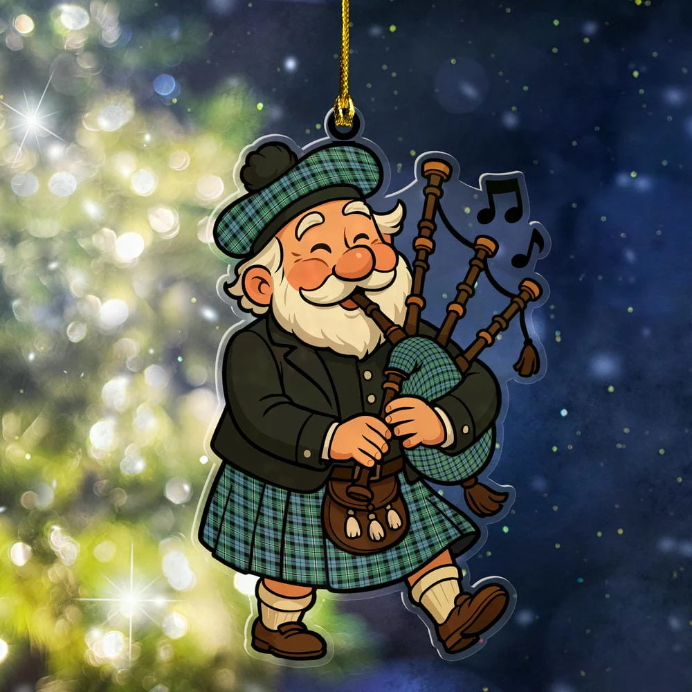 Scottish Melville Tartan Ornament Scottish Santa In Kilt