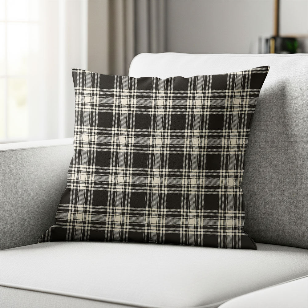 Scottish Menzies Black & White Ancient Clan Badge Tartan Pillow Case