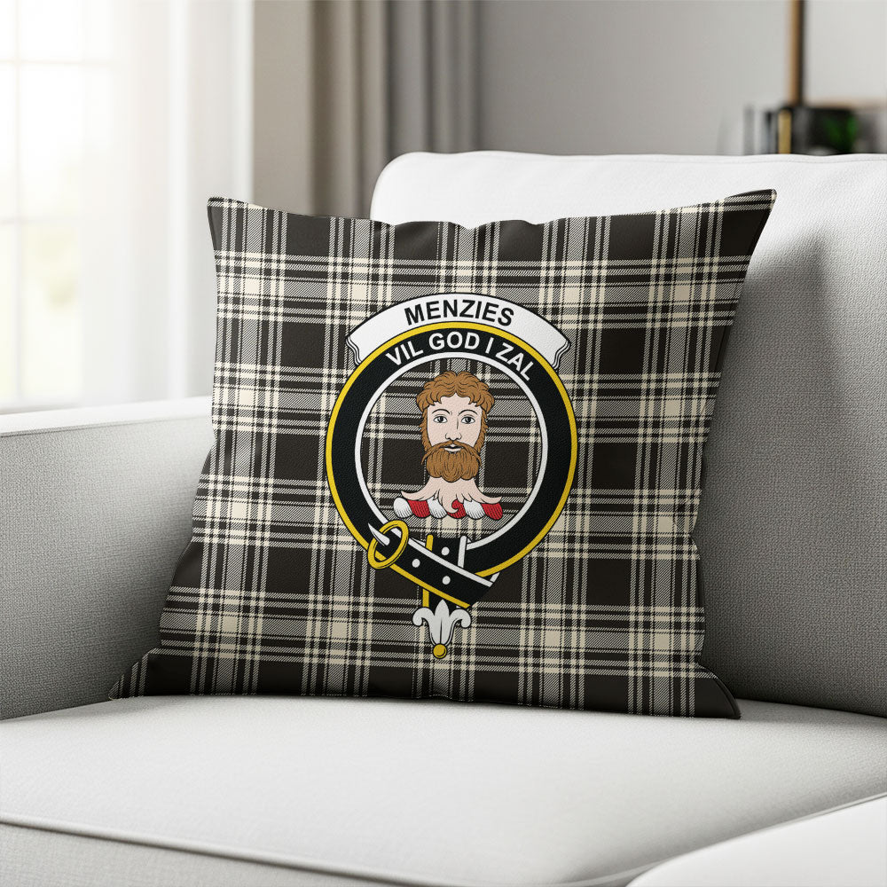 Scottish Menzies Black & White Ancient Clan Badge Tartan Pillow Case - Image 2