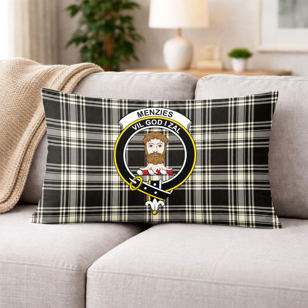 Scottish Menzies Black & White Ancient Clan Badge Tartan Pillow Case - Image 3