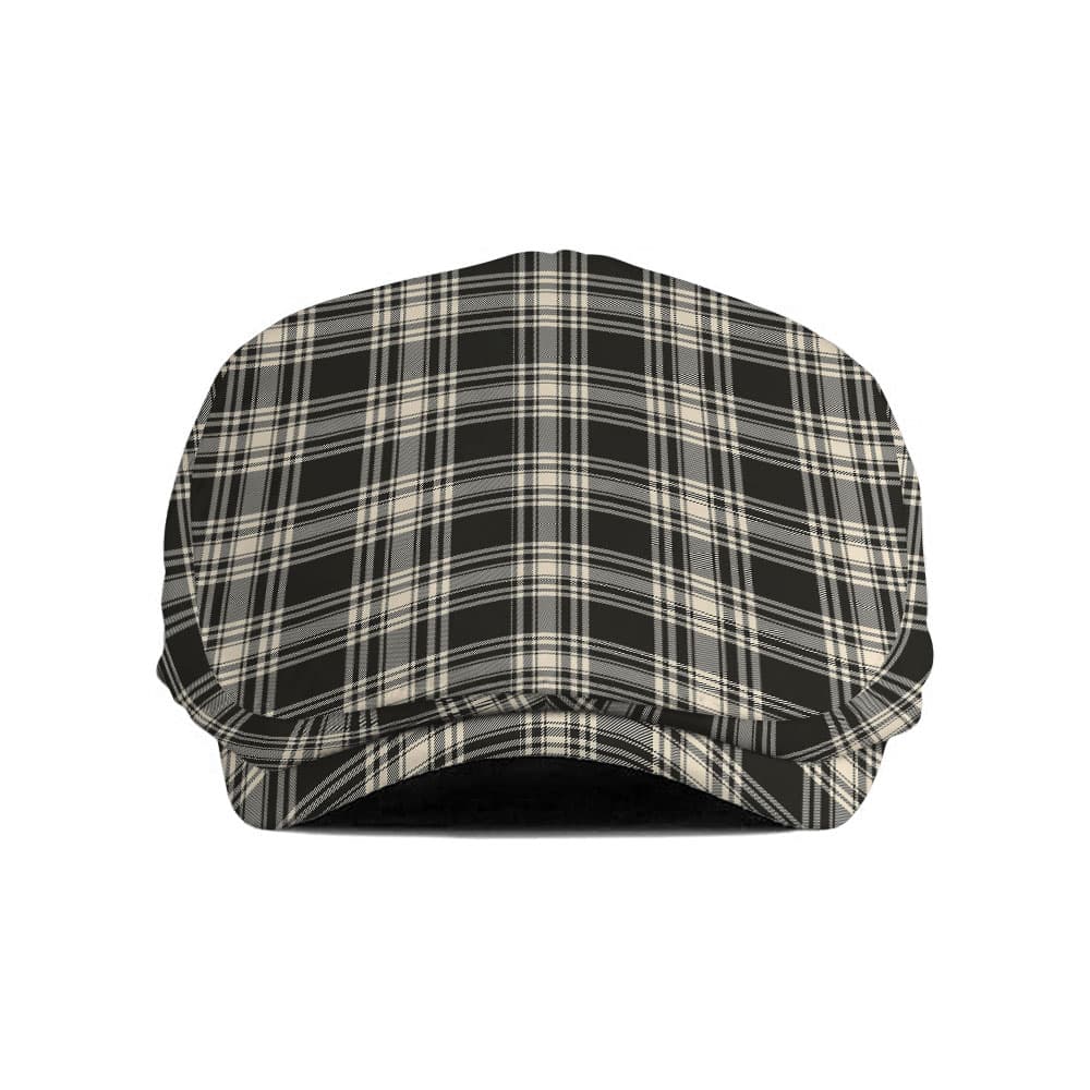 Scottish Menzies Black & White Ancient Tartan Flat Cap