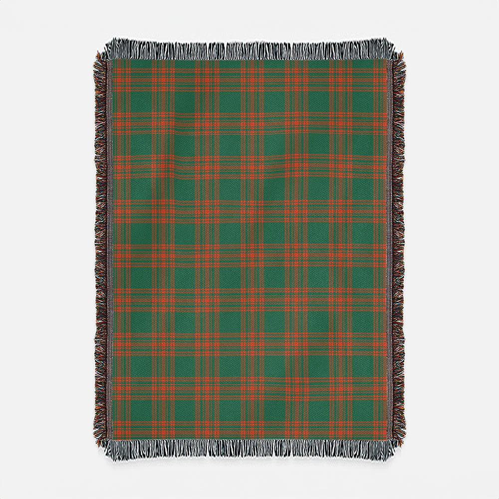 Scottish Menzies Green Ancient Clan Badge Tartan Woven Blanket