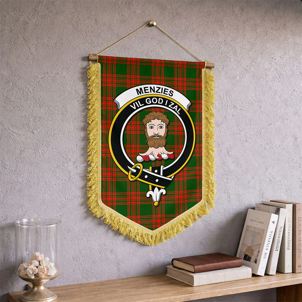 Scottish Menzies Green Modern Clan Badge Tartan Wall Hanging Banner - Image 2