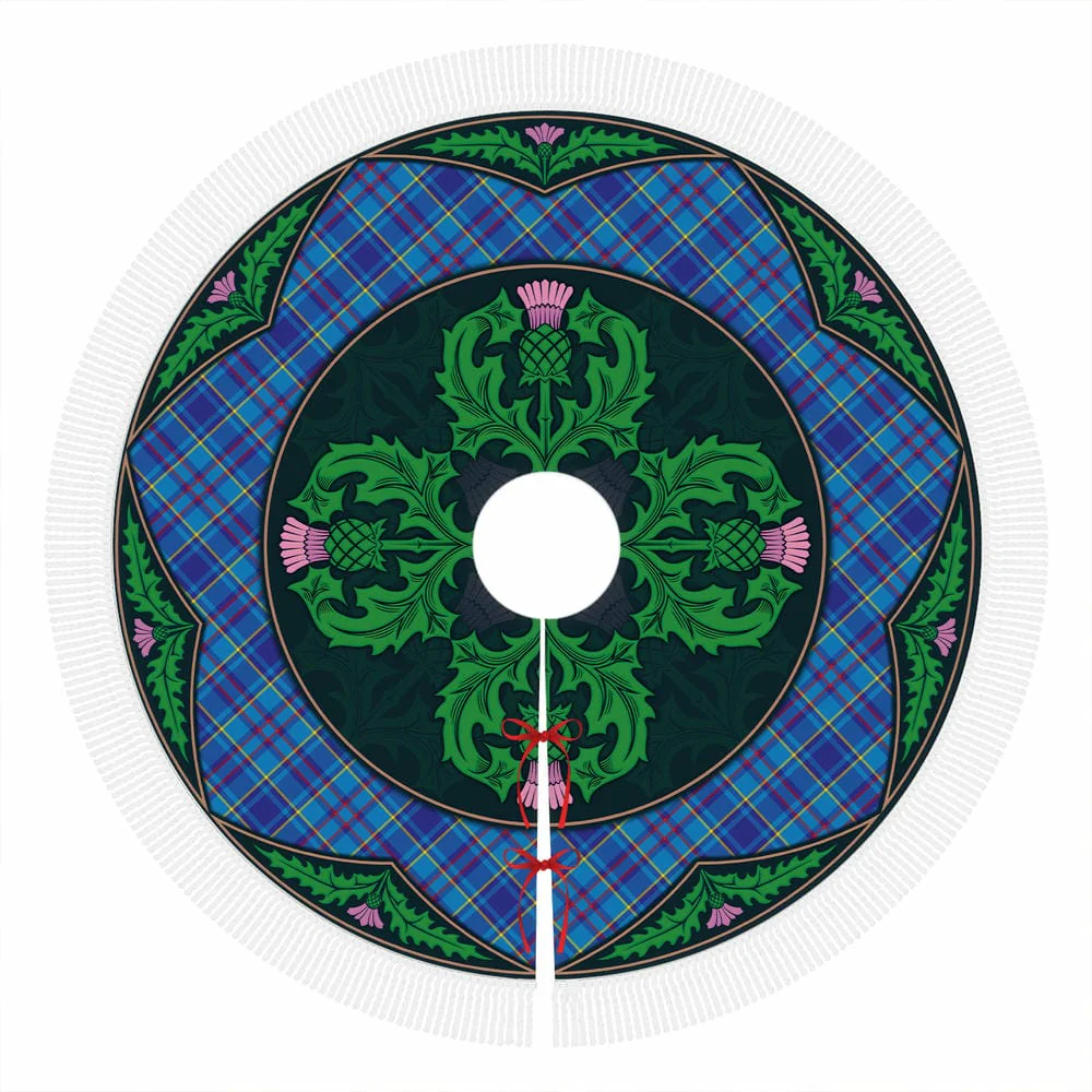 Scottish Mercer Modern Tartan Christmas Tree Skirt Old Scottish Thistle Flower - Image 4