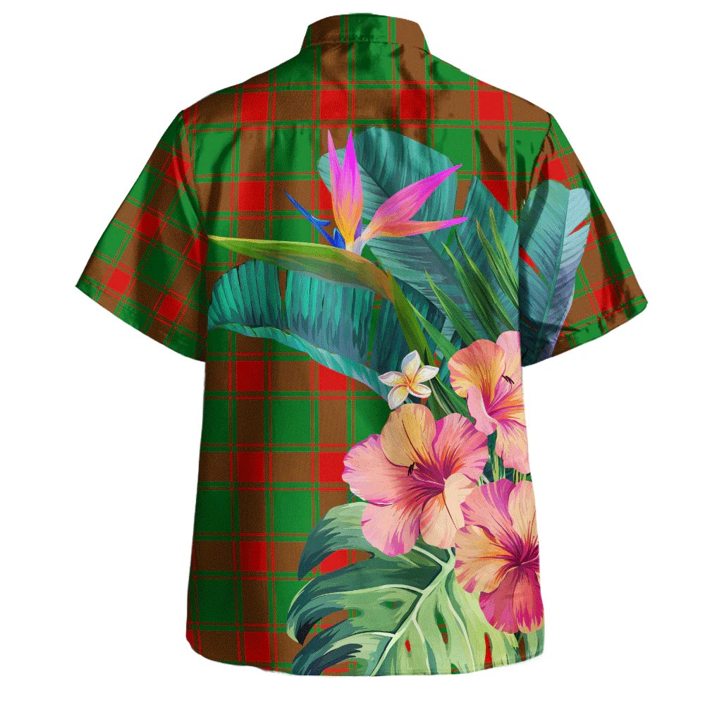 Scottish Middleton Modern Clan Badge Tartan Hawaiian Shirt Bouquet Tropical Style - Image 4