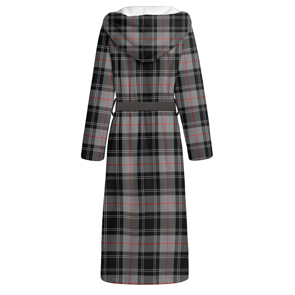 Scottish Moffat Modern Clan Badge Tartan Flannel Hooded Bathrobe - Image 2