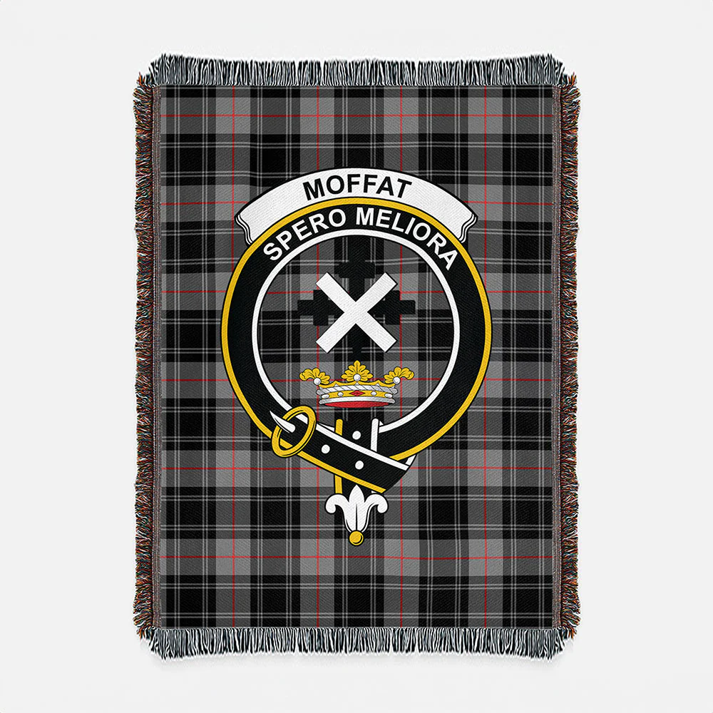 Scottish Moffat Modern Clan Badge Tartan Woven Blanket - Image 2