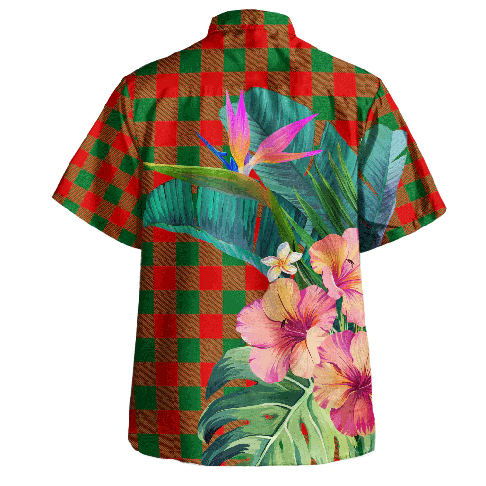 Scottish Moncrieffe Clan Badge Tartan Hawaiian Shirt Bouquet Tropical Style - Image 4