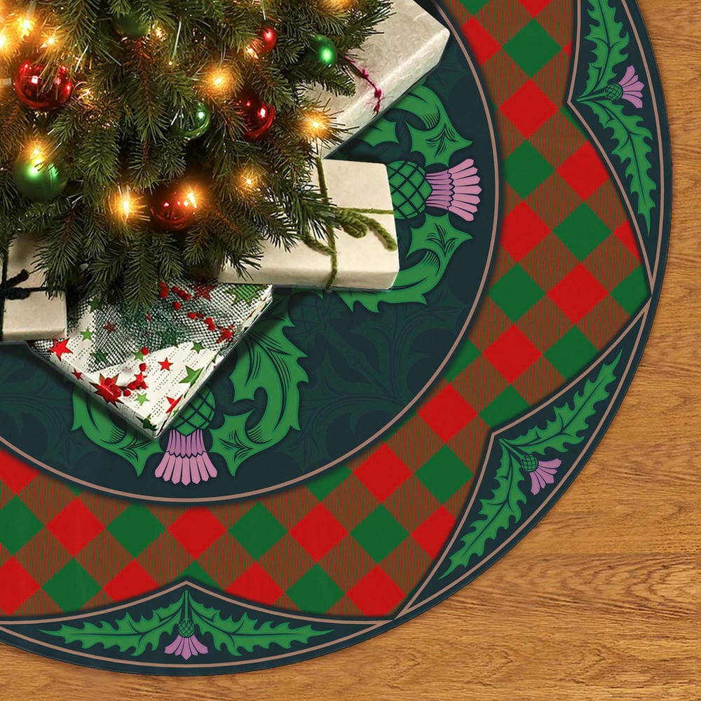 Scottish Moncrieffe Tartan Christmas Tree Skirt Old Scottish Thistle Flower - Image 2