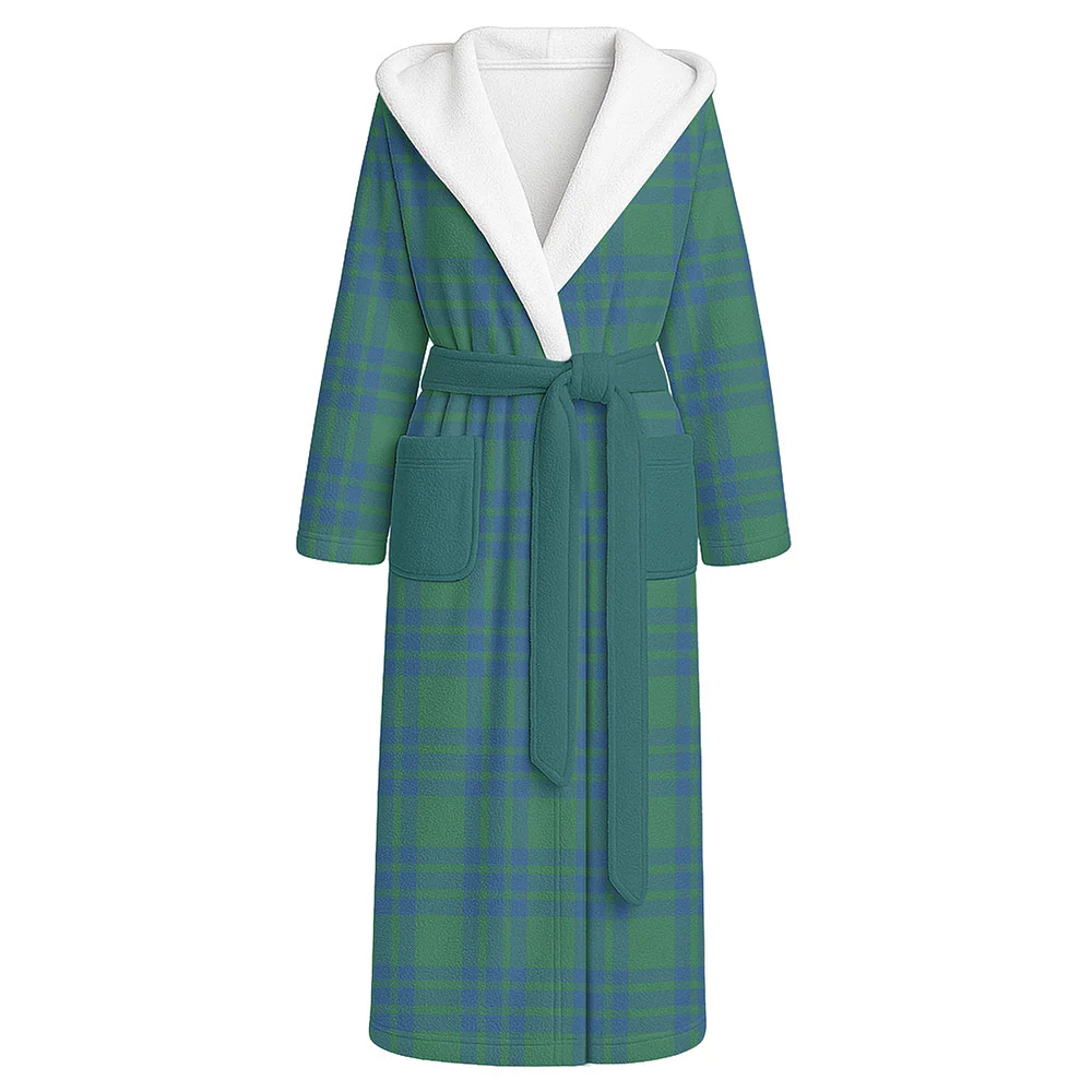 Scottish Montgomery Ancient Clan Badge Tartan Flannel Hooded Bathrobe
