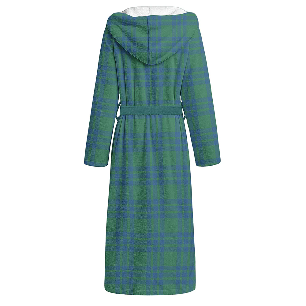 Scottish Montgomery Ancient Clan Badge Tartan Flannel Hooded Bathrobe - Image 2