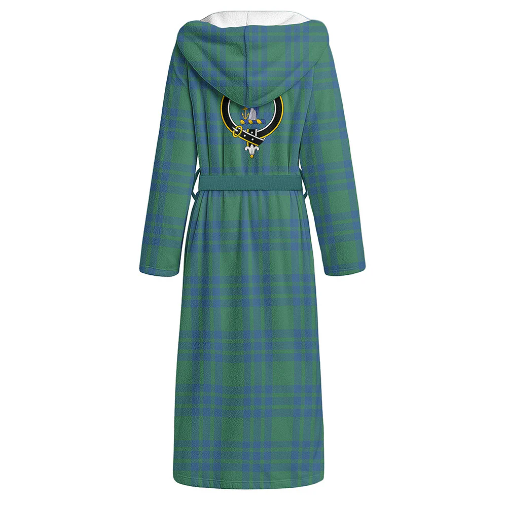 Scottish Montgomery Ancient Clan Badge Tartan Flannel Hooded Bathrobe - Image 3