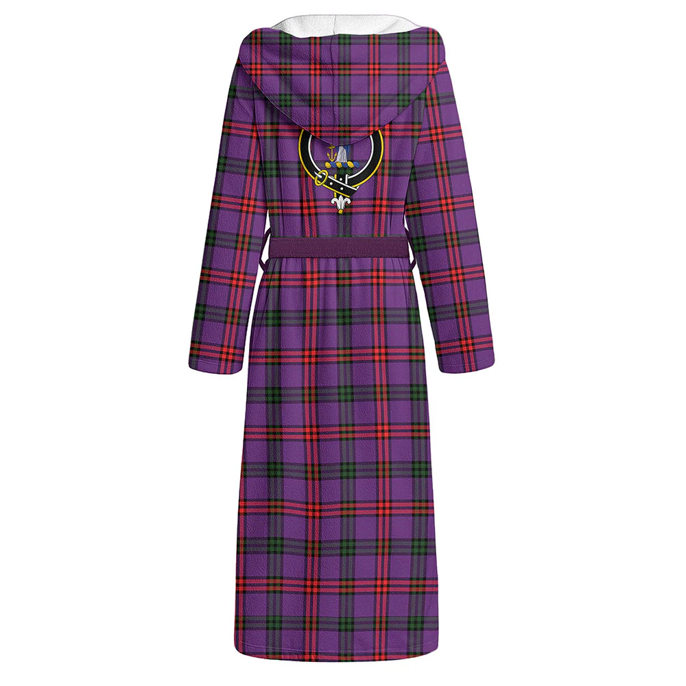 Scottish Montgomery Modern Clan Badge Tartan Flannel Hooded Bathrobe - Image 3