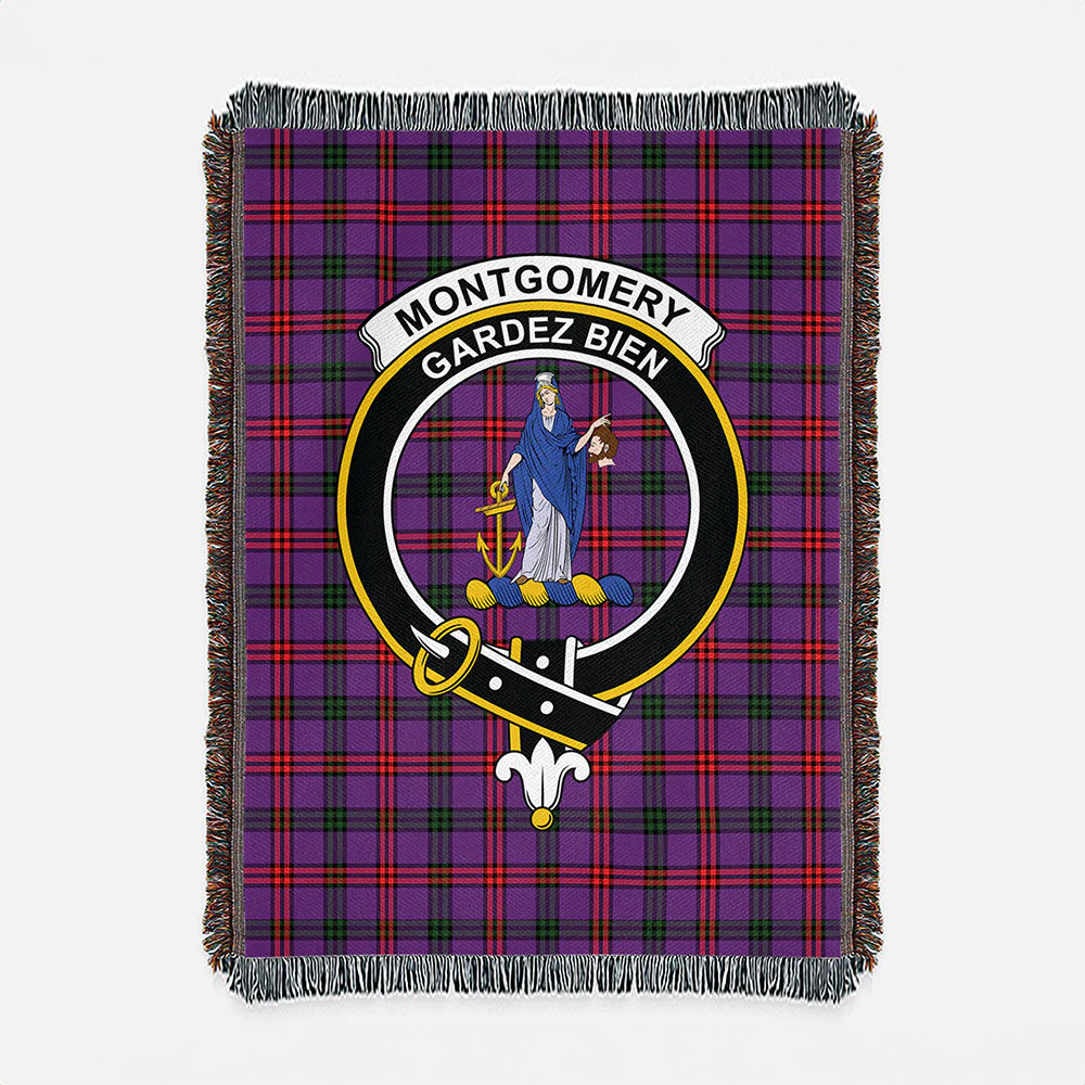 Scottish Montgomery Modern Clan Badge Tartan Woven Blanket - Image 2