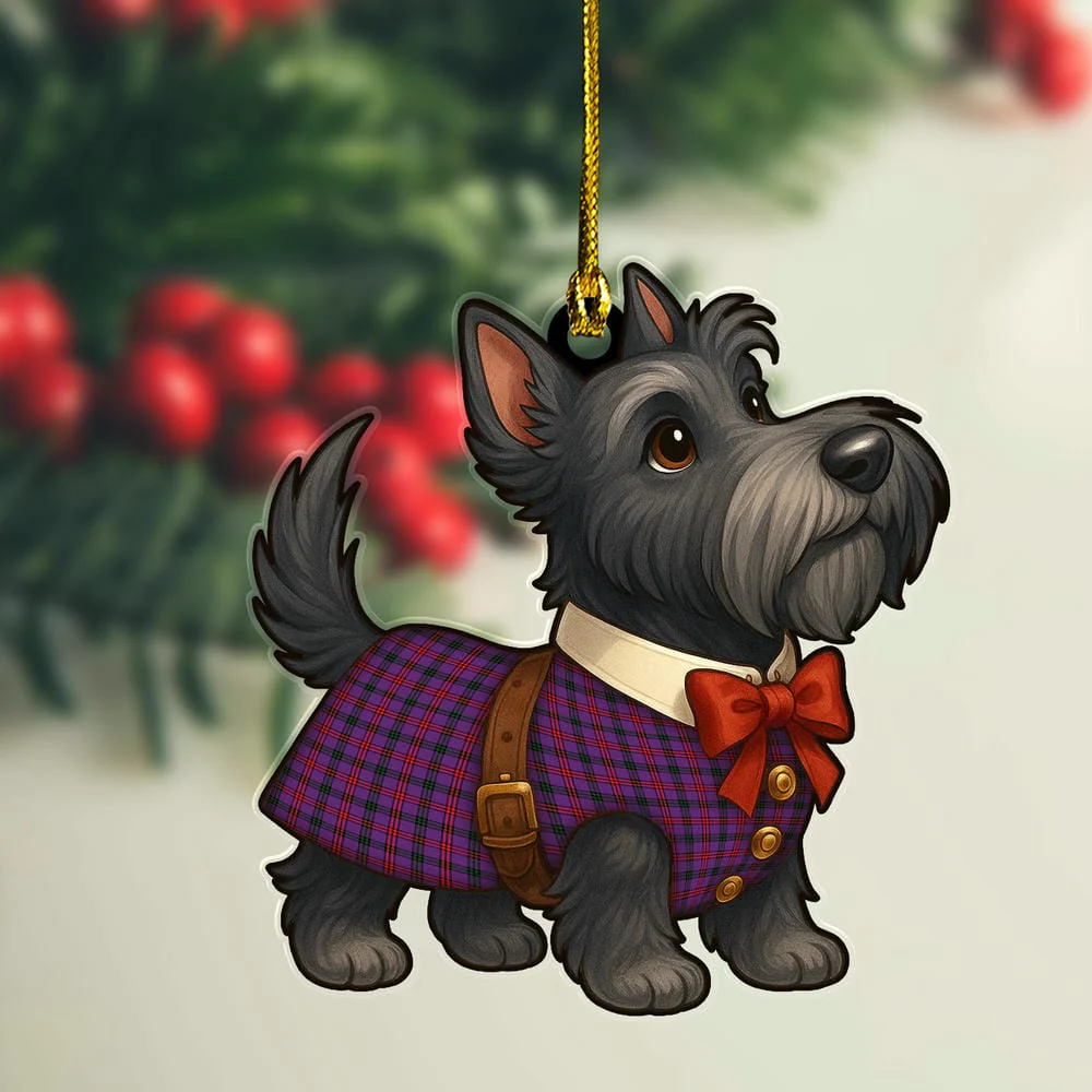 Scottish Montgomery Modern Tartan Ornament Scottie Dog