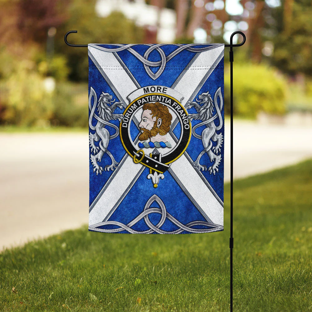 Scottish More (Muir) Clan Badge Garden Flag Silver Rampant Lion Emblem - Image 3