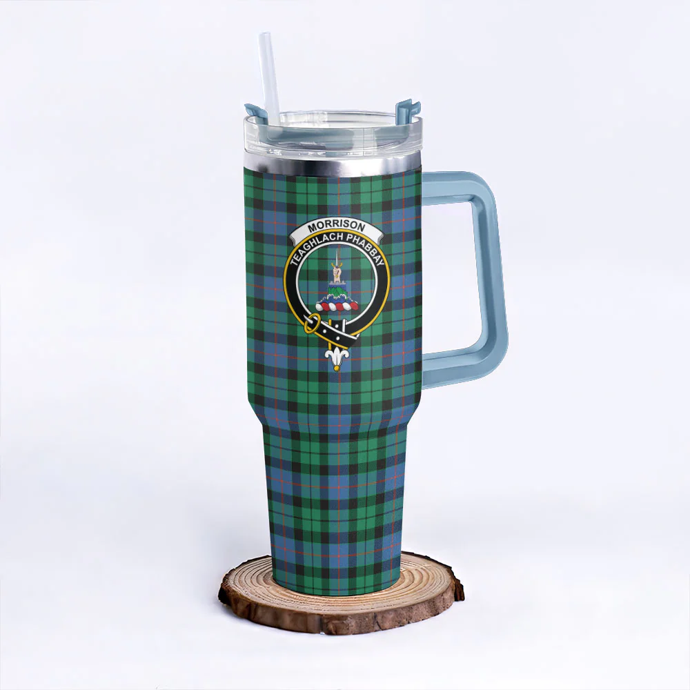 Scottish Morrison Ancient Clan Badge Tartan 40oz Tumbler - Image 5