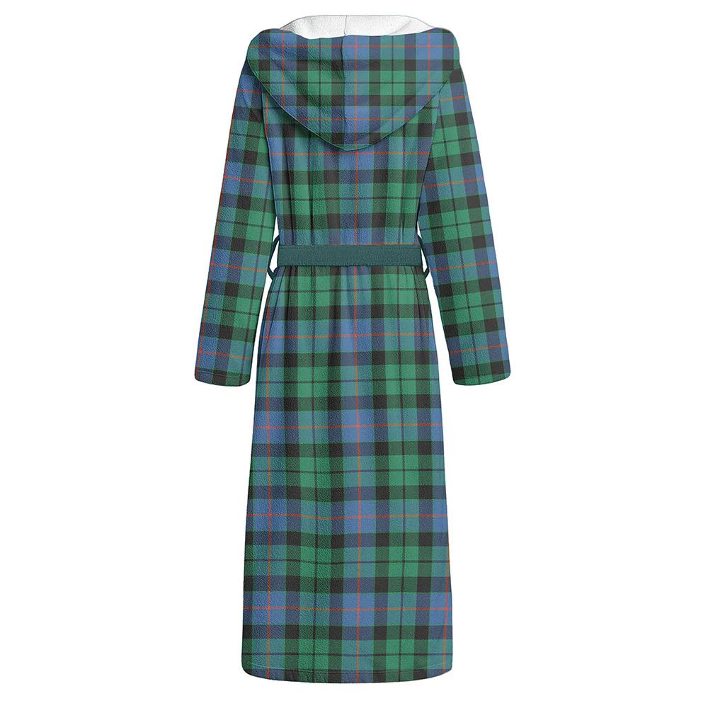 Scottish Morrison Ancient Clan Badge Tartan Flannel Hooded Bathrobe - Image 2